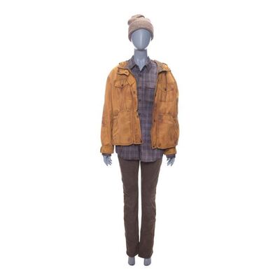 Lot #159: Althea's (Maggie Grace) Bloody Mustard Yellow Jacket Costume ### FEAR THE WALKING DEAD (2015-2023)