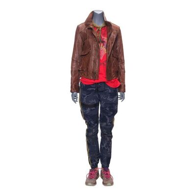 Lot #160: June Dorie's (Jenna Elfman) Brown Leather Jacket Costume ### FEAR THE WALKING DEAD (2015-2023)