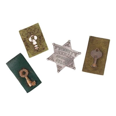 Lot #203: Three Pioneer Ranger Pins and Shelby Humbug Gulch Sherriff Badge ### FEAR THE WALKING DEAD (2015-2023)