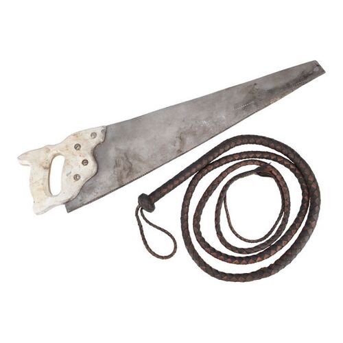 Lot #239: Dwight's (Austin Amelio) Stunt Saw with Whip Restraint ### FEAR THE WALKING DEAD (2015-2023)