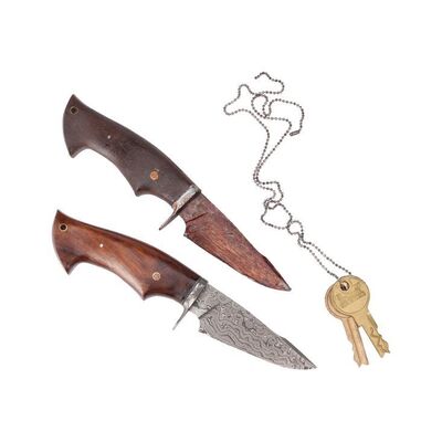 Lot #244: Teddy Maddox's (John Glover) Metal Clean and Stunt Bloody Knives with Launch Keys ### FEAR THE WALKING DEAD (2015-2023)