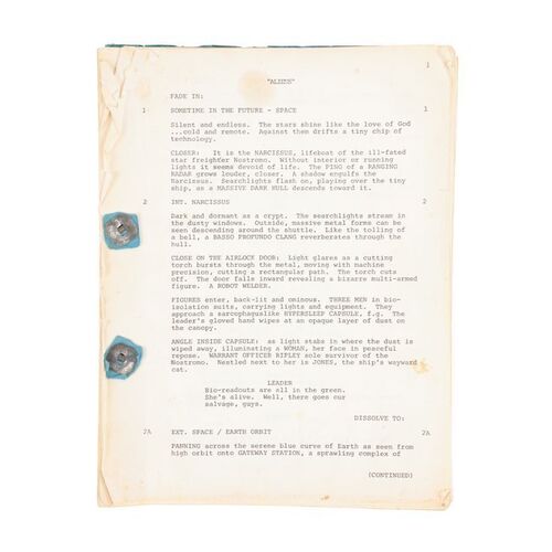 16. James Cameron's Heavily Annotated Personal Shooting Script ### ALIENS (1986)