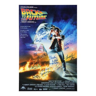 26. Michael J. Fox, Christopher Lloyd and Cast-autographed ZigZag Commercial Poster ### BACK TO THE FUTURE (1985)