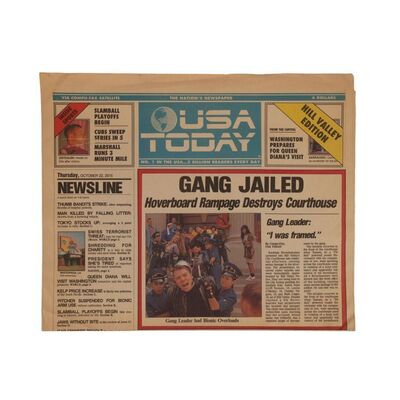 32. "Gang Jailed" USA Today Newspaper Cover ### BACK TO THE FUTURE PART II (1989)