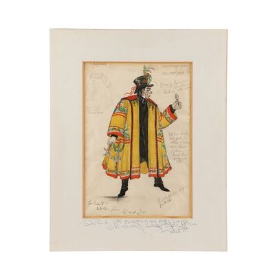 60. Hand-drawn Child Catcher (Robert Helpmann) Costume Design and Costume Swatches ### CHITTY CHITTY BANG BANG (1968)