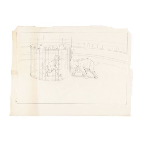 134. Ray Harryhausen Archive: Ray Harryhausen Hand-Drawn Gwangi and Elephant Sketch ### THE VALLEY OF GWANGI (1969)