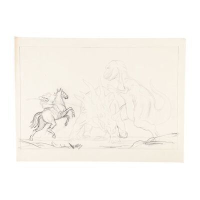136. Ray Harryhausen Archive: Ray Harryhausen Hand-drawn Sketch of Gwangi Attacking Styracosaurus ### THE VALLEY OF GWANGI (1969)