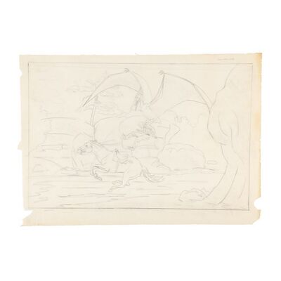 137. Ray Harryhausen Archive: Ray Harryhausen Hand-drawn Sketch of Pteranodon Lifting Cowboy off Horse ### THE VALLEY OF GWANGI (1969)