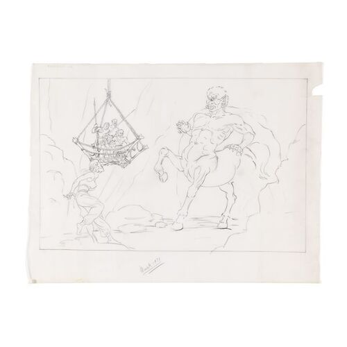 143. Ray Harryhausen Archive: Ray Harryhausen Hand-drawn Sketch of Centaur in Cave ### THE GOLDEN VOYAGE OF SINBAD (1973)