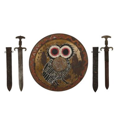 162. Argonaut SFX Retractable Sword, Argonaut Hero Metal Sword with Scabbard, and Owl Shield ### JASON AND THE ARGONAUTS (1963)