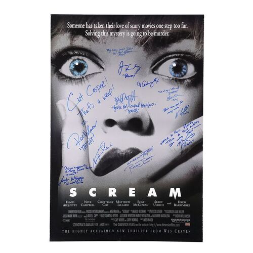 332. Cast-Autographed One-Sheet Poster ### SCREAM (1996)