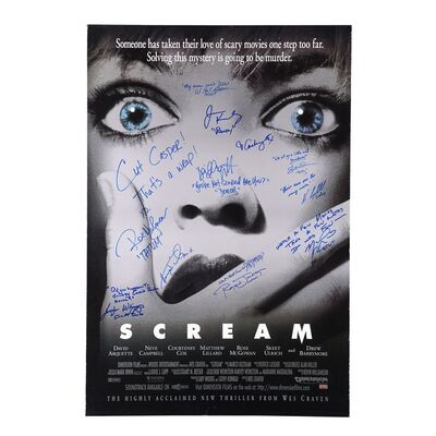 332. Cast-Autographed One-Sheet Poster ### SCREAM (1996)
