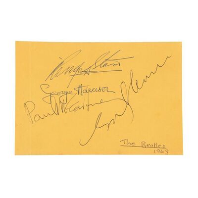 444. John Lennon, Paul McCartney, George Harrison and Ringo Starr-Autographed Page ### THE BEATLES