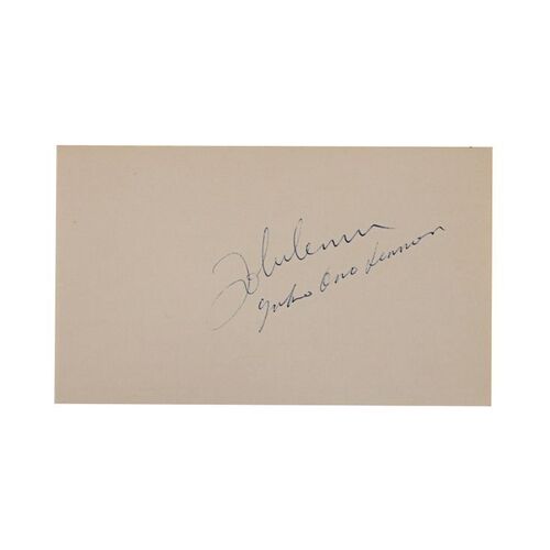 461. John Lennon and Yoko Ono-Autographed Index Card ### JOHN LENNON AND YOKO ONO