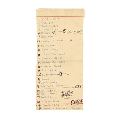 494. Joe Strummer Handwritten Set List ### THE CLASH