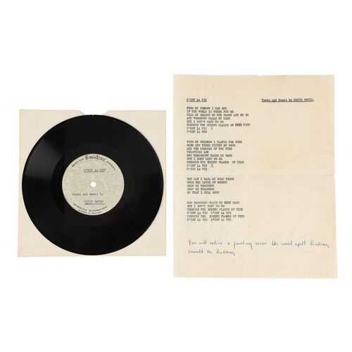 499. Unreleased "C'est La Vie" Demo 1967 UK Emidisc Acetate ### DAVID BOWIE