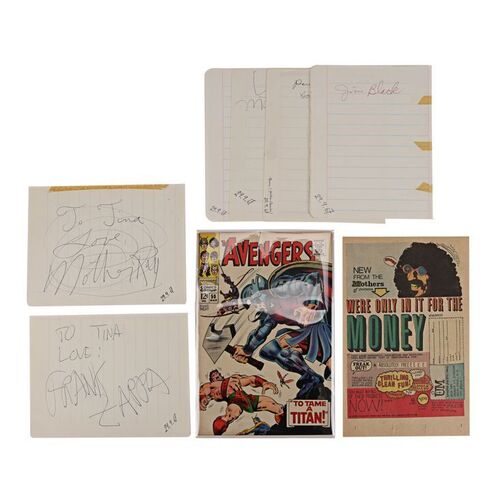 517. Six Autographed Pages, The Avengers Comic Book Issue 50 and Advert Page ### FRANK ZAPPA