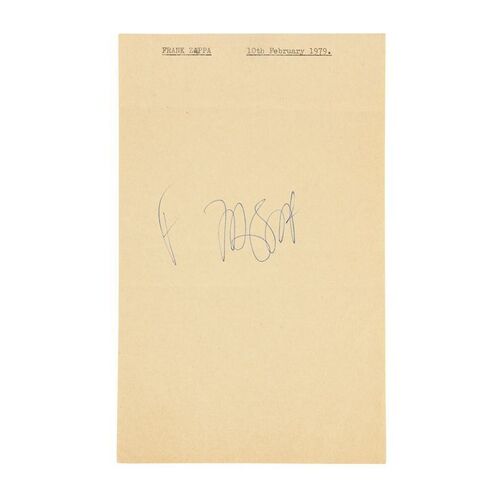 518. Frank Zappa-Autographed Page ### FRANK ZAPPA