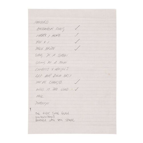 519. Handwritten Unreleased Album Tracklist ### GEORGE MICHAEL