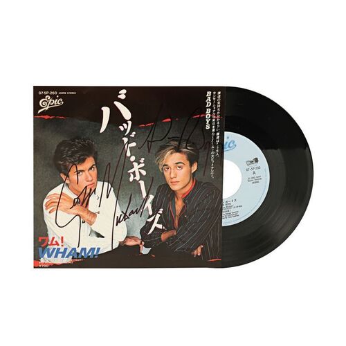 524. George Michael and Andrew Ridgeley-Autographed Japanese "Bad Boys" 7-inch Single ### WHAM