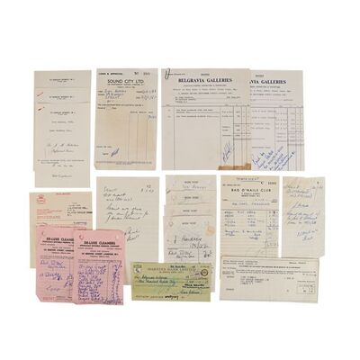 546. The Patricia "Trixie" Sullivan Collection: Collection of Invoices and Receipts Addressed to Jimi Hendrix ### JIMI HENDRIX