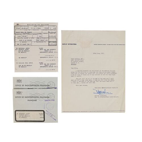 552. The Patricia "Trixie" Sullivan Collection: Payslips for Jimi Hendrix Experience 1967 France Trip ### JIMI HENDRIX
