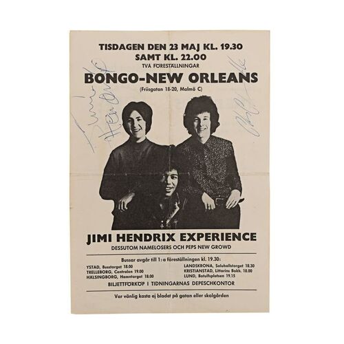 559. The Jimi Hendrix Experience 1967 Malmo Handbill Autographed by Jimi Hendrix and Chas Chandler ### JIMI HENDRIX