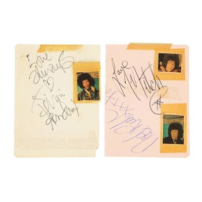561. Pair of Pages Autographed by Jimi Hendrix, Mitch Mitchell and Noel Redding ### JIMI HENDRIX