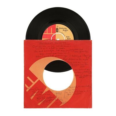 574. Autographed "Wuthering Heights" Single Featuring Handwritten Lyrics ### KATE BUSH