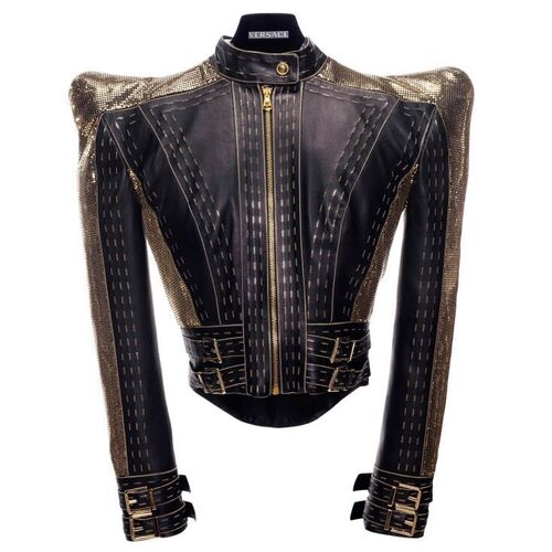 581. Custom One-of-a-Kind Lady Gaga Born This Way Ball Leather Jacket by Donatella Versace ### LADY GAGA