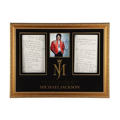 613. Framed "Beat It" Lyrics Handwritten by Michael Jackson ### MICHAEL JACKSON