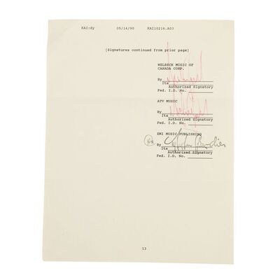 615. Michael Jackson Signed Record Contract Page ### MICHAEL JACKSON