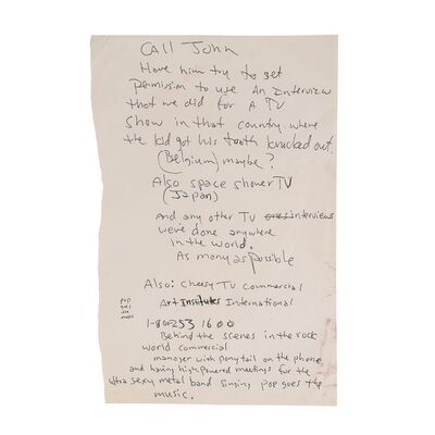 619. Kurt Cobain's Handwritten Music Video Requests Letter ### KURT COBAIN