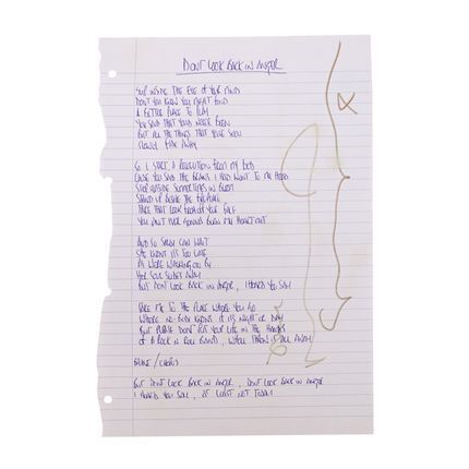 663. Noel Gallagher Handwritten and Autographed "Don't Look Back In Anger" Lyrics ### OASIS