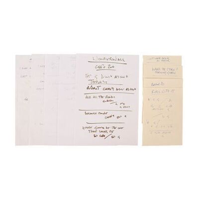 666. Collection of Noel Gallagher Handwritten Lyrics and Guitar Chord Note Annotations ### OASIS