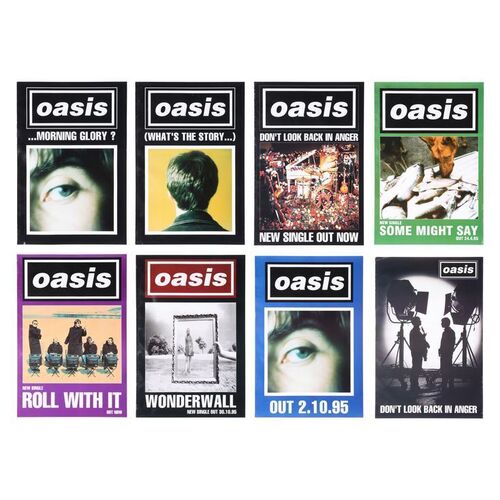 668. Set of Eight "(What's the story) Morning Glory?" Album and Singles Promotional Posters ### OASIS