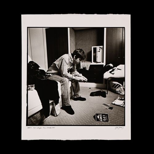 684. The Rockarchive Collection: Noel Gallagher Hotel Room Was There Then Exhibition Vintage Silver Gelatin Print by Jill Furmanovsky, Paris, 1995 ### OASIS
