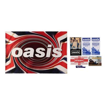 689. Knebworth 1996 Ephemera and Union Jack Swirl Promotional Poster ### OASIS