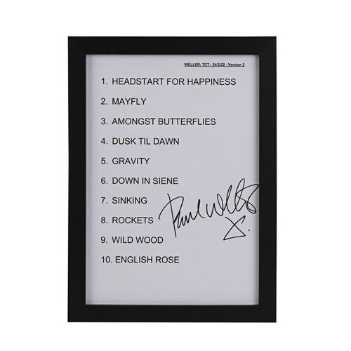 696. Paul Weller Signed Set List ### PAUL WELLER