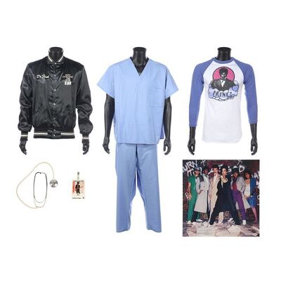 731. The Dr. Fink Collection: Controversy Tour Dr. Fink's Jacket, Scrubs, Shirt, Stethoscope, Staff Access Pass and Poster ### PRINCE