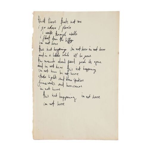 778. "How to Disappear Completely" Lyrics Handwritten by Thom Yorke ### RADIOHEAD
