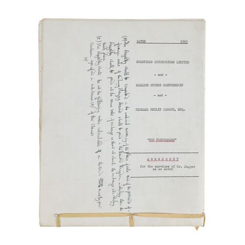 784. Mick Jagger's Annotated Draft Contract from Performance (1970) ### THE ROLLING STONES: MICK JAGGER