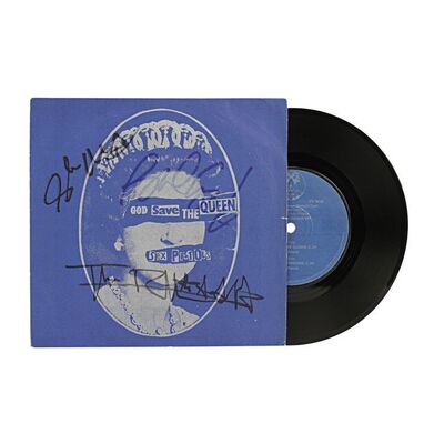 796. "God Save the Queen" 7-inch Single Signed by Paul Cook, Glen Matlock and Johnny Rotten ### SEX PISTOLS