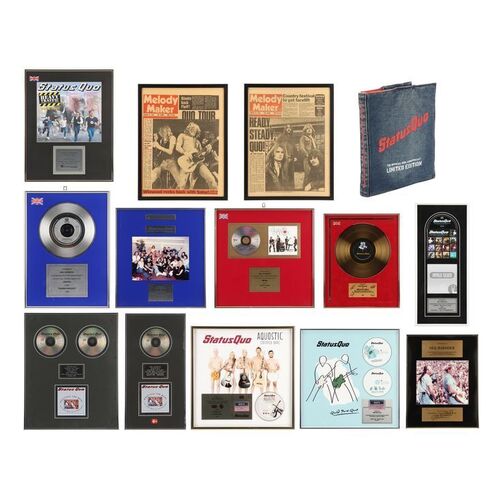 803. Nordoff and Robbins Collection: Status Quo The Official 40th Anniversary Limited Edition Book, Eleven Assorted Disc Awards and Two Framed Melody Maker Covers ### STATUS QUO