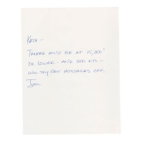 831. President James Marshall's (Harrison Ford) White House Faxes with Handwritten Ford Cover ### AIR FORCE ONE (1997)