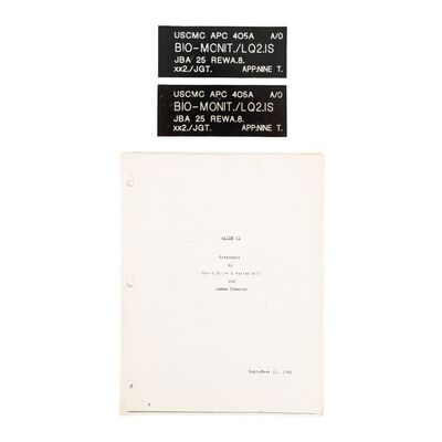 855. Script Treatment and APC Bio-Monitor Plaques ### ALIENS (1986)
