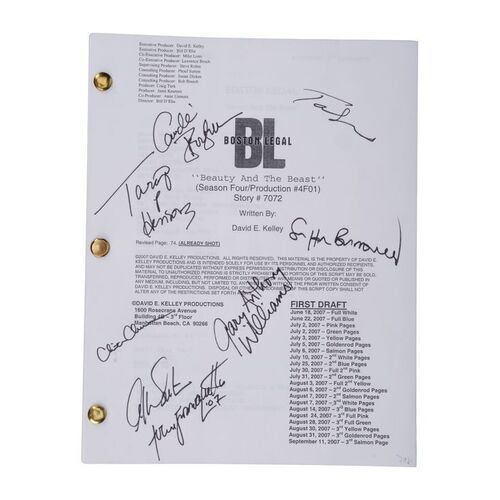 957. Cast-autographed "Beauty and The Beast" First Draft Script and Cast Photo ### BOSTON LEGAL - BEAUTY AND THE BEAST (2007)