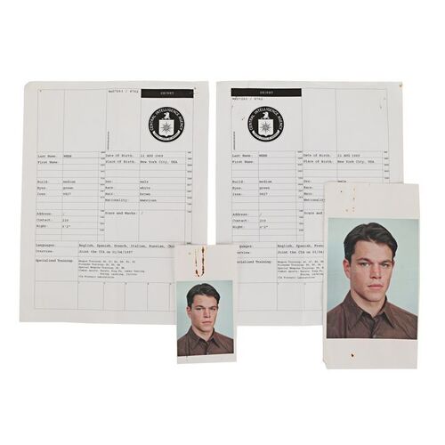 959. Jason Bourne (Matt Damon) CIA Paperwork ### THE BOURNE ULTIMATUM (2007)