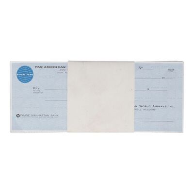 971. Frank Abagnale, Jr.'s (Leonardo DiCaprio) Stack of Blank "Frank Roberts" Pan Am Checks ### CATCH ME IF YOU CAN (2002)