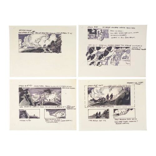 993. Douglas Trumbull Collection: Set of Four Hand-drawn George Jenson Devil's Tower FX Storyboards ### CLOSE ENCOUNTERS OF THE THIRD KIND (1977)